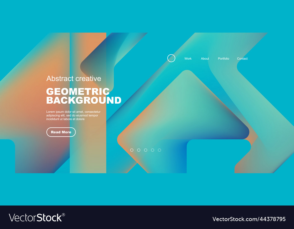 Fluid gradient triangles landing page background vector image Fluid gradient triangles landing page background