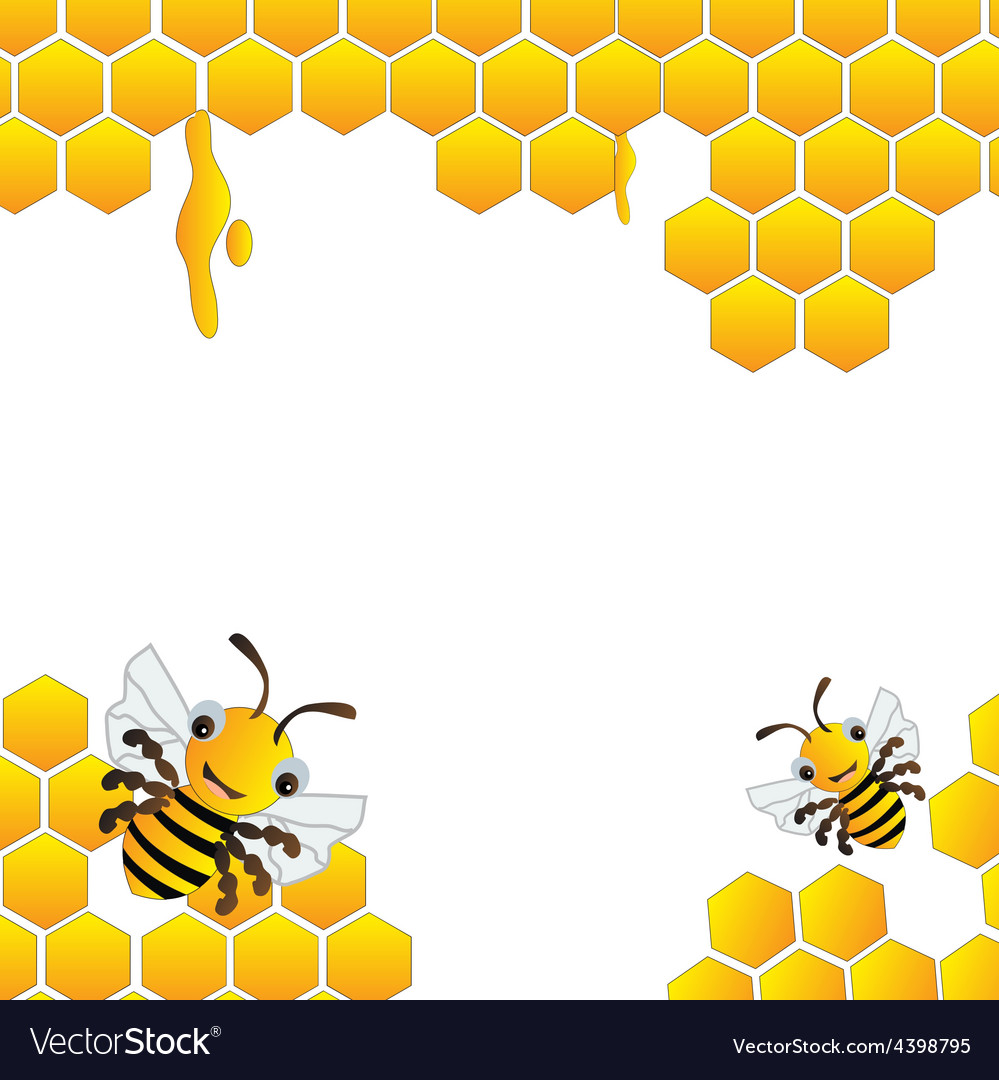 Happy bees frame background Royalty Free Vector Image