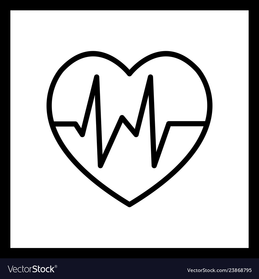 Heart Beat Icon Royalty Free Vector Image Vectorstock 6625