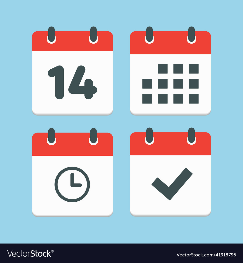 Icons calendar number 14 agenda app timer done