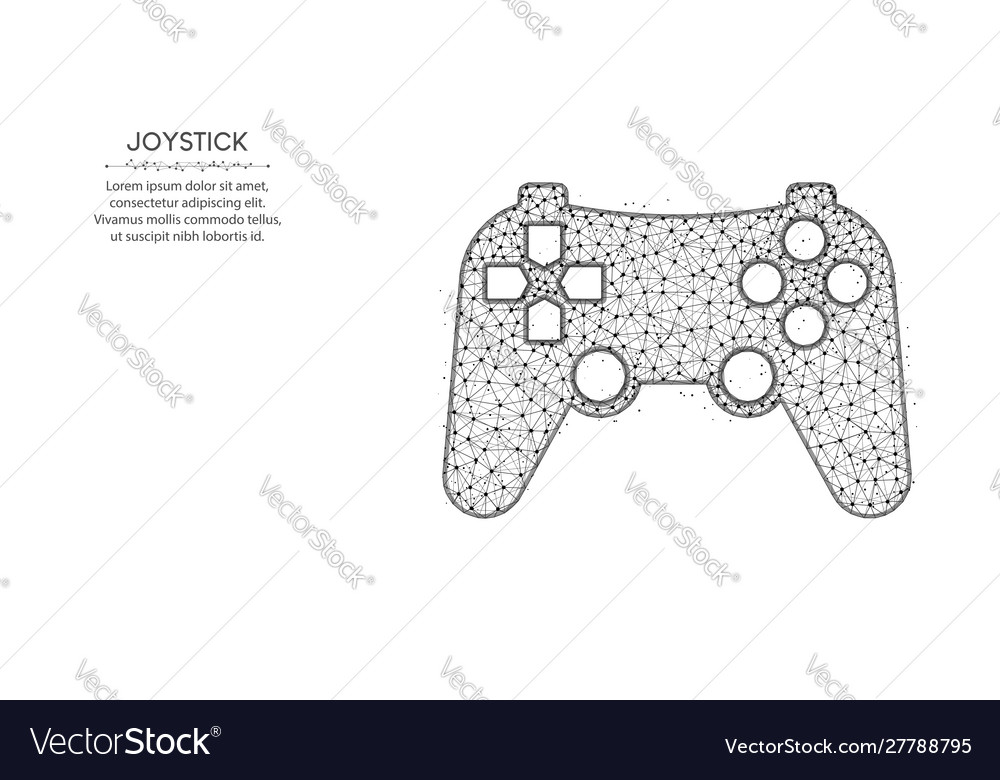 Joystick low poly design game console abstract