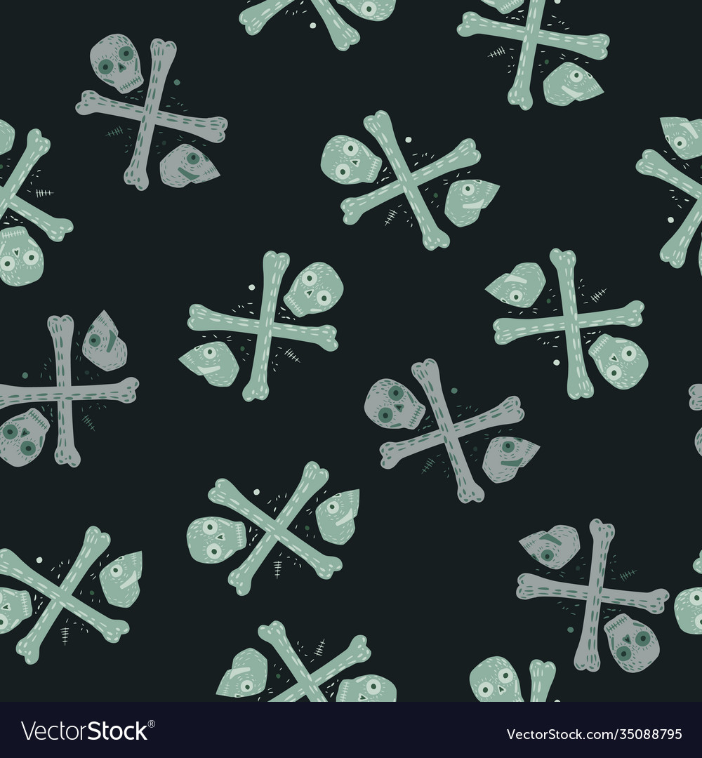 Random seamless pattern with simple skeleton vector image Random seamless pattern with simple skeleton