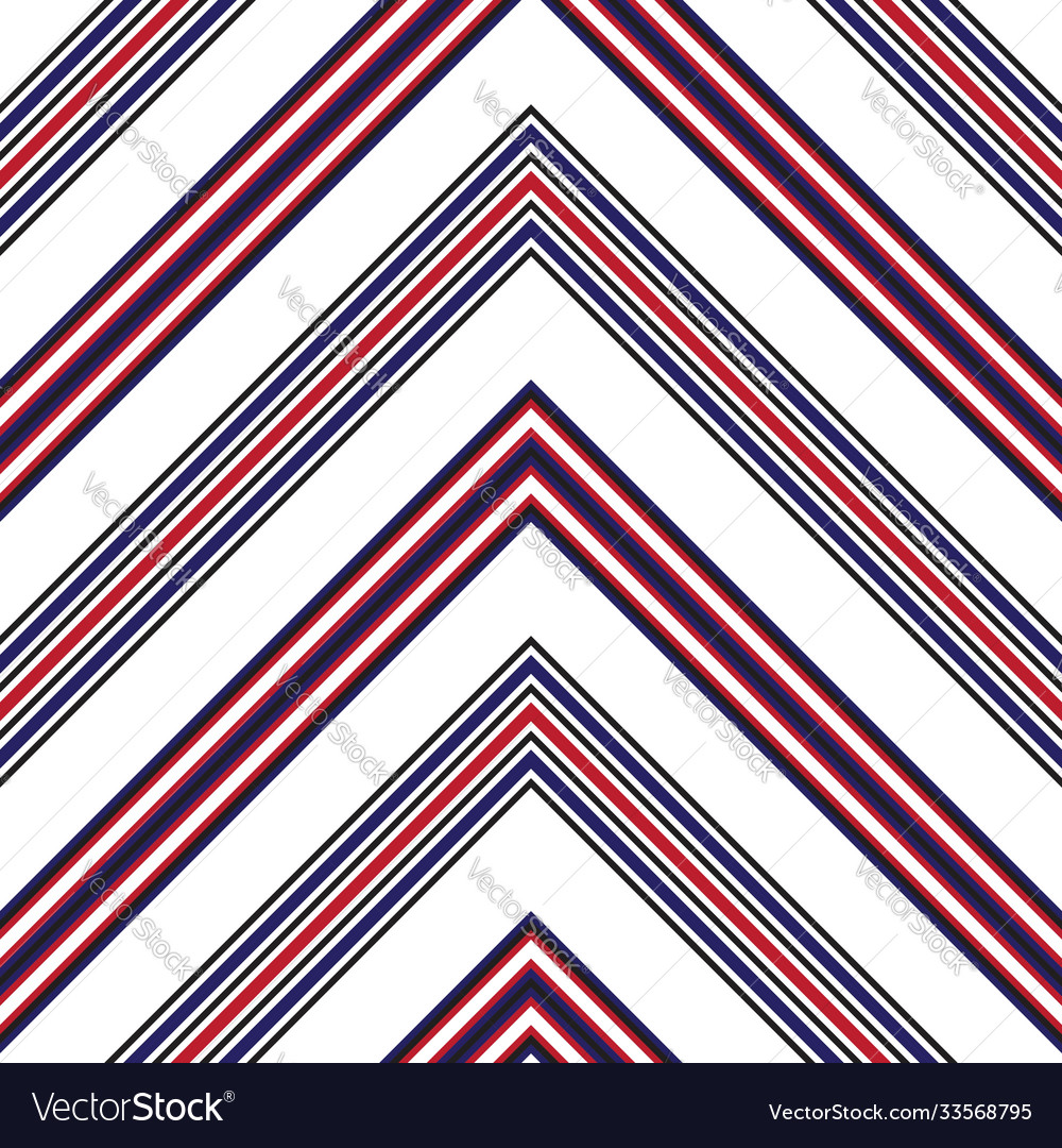 Red and blue chevron diagonal stripes seamless