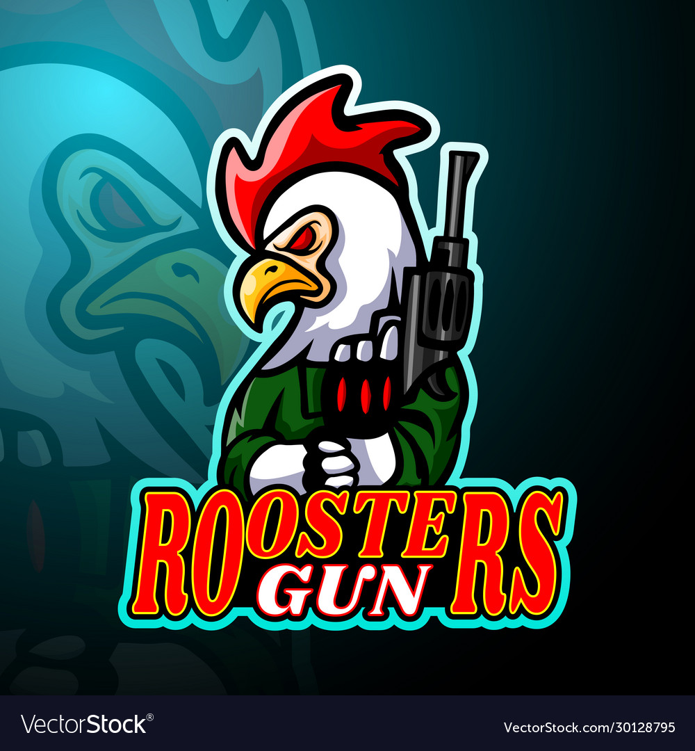 Rooster esport logo mascot design