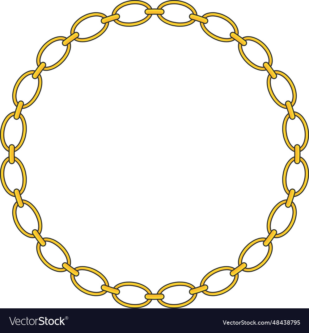Round chain frame circle chains border boho vector image Round chain frame circle chains border boho