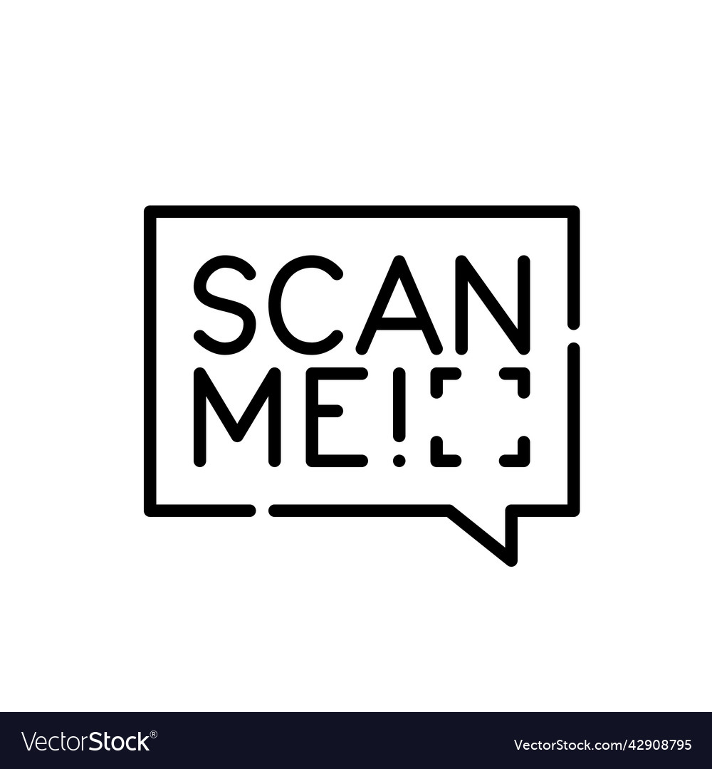 Scan me speech bubble pixel perfect editable vector image Scan me speech bubble pixel perfect editable