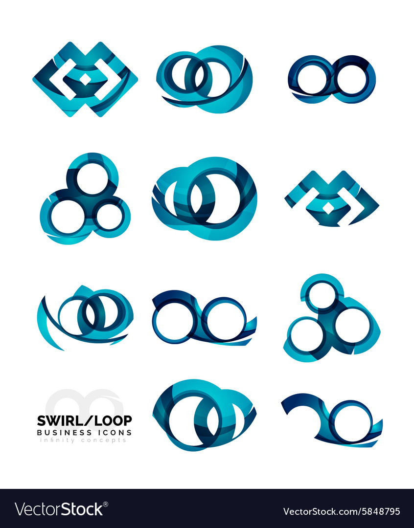 Set of infinity concepts loop logo designs