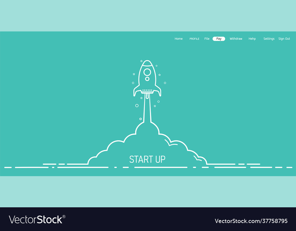 Startup background rocket ship launch concept