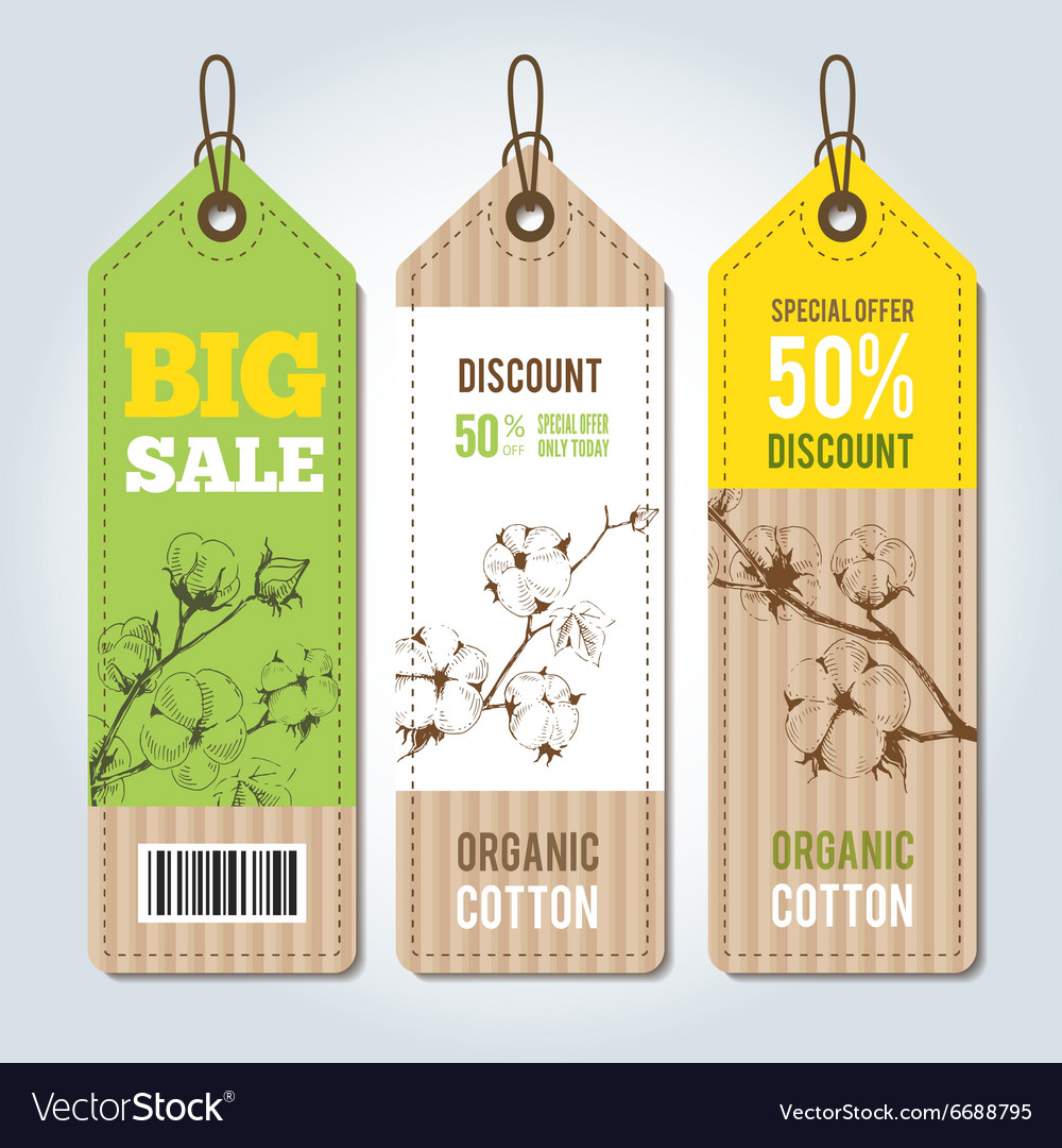 Tags For Clothing Template Whith Cotton Royalty Free Vector