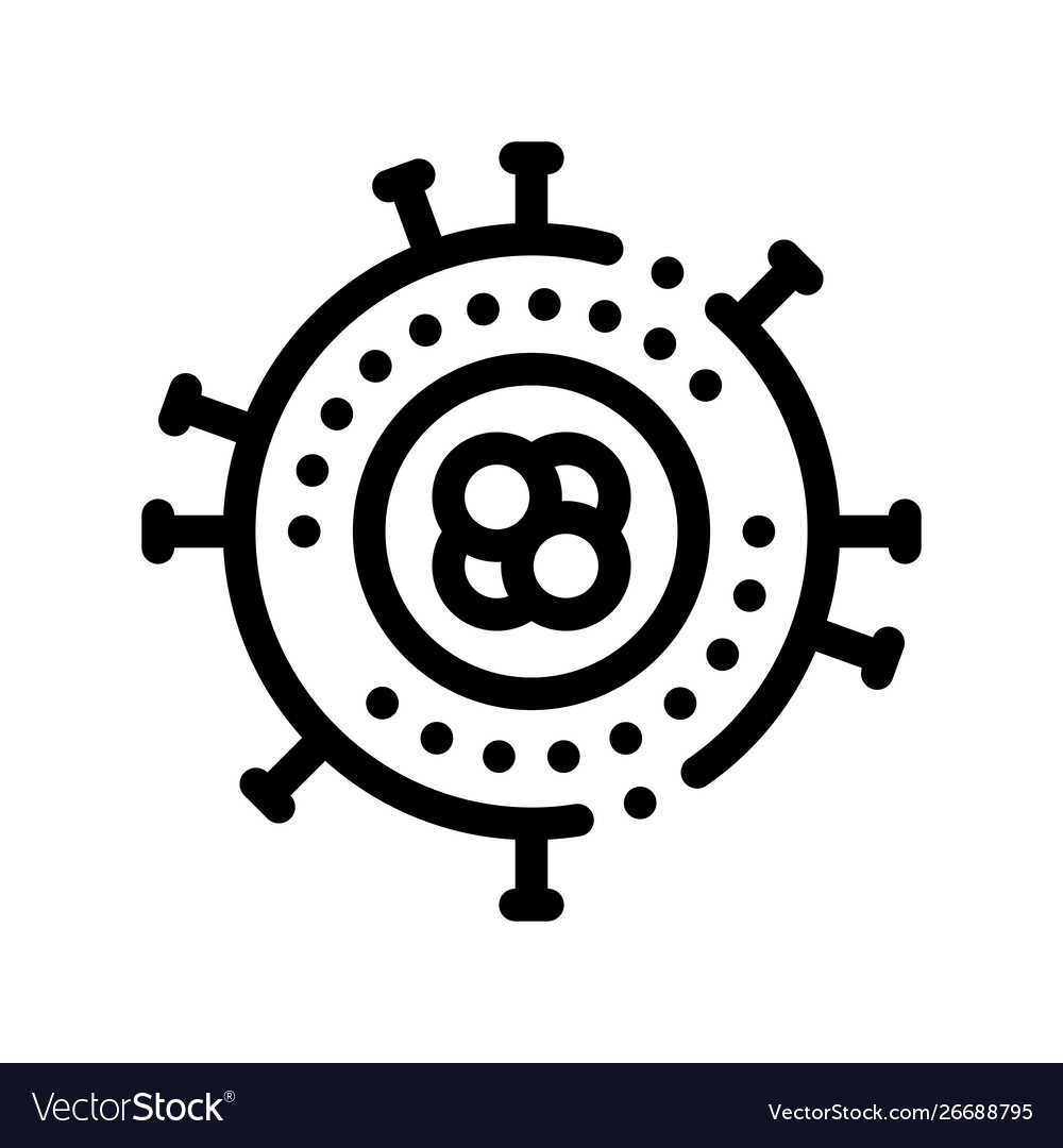 Unhealthy pathogen element thin line icon Vector Image