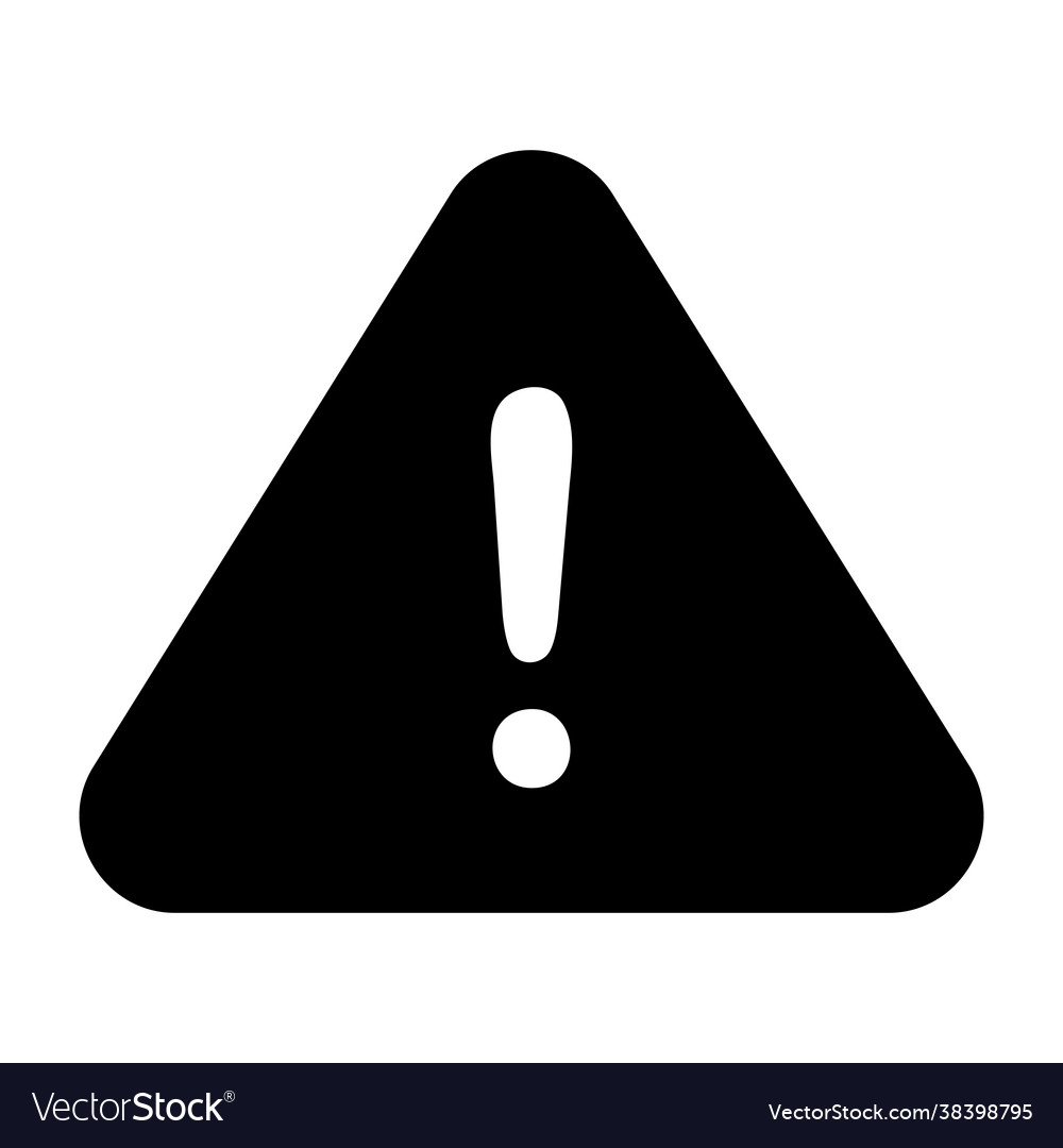 Warning icon in solid style for any projects vector image Warning icon in solid style for any projects