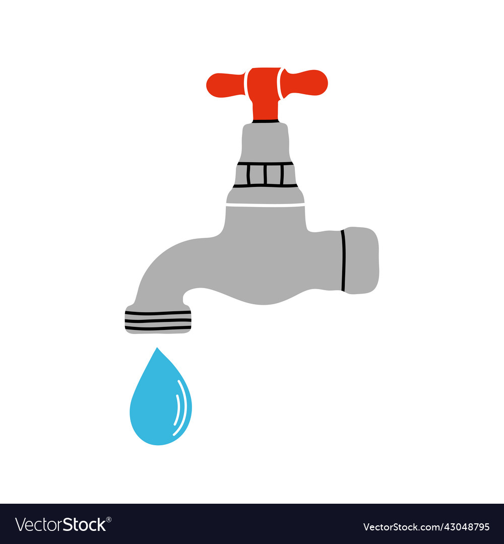 Water element clipart in flat line style hand Vector Image