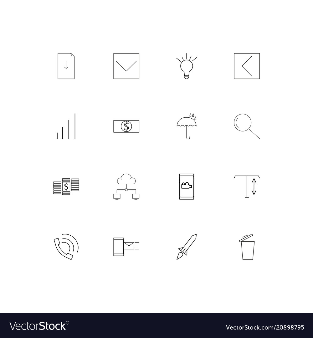 Web linear thin icons set outlined simple