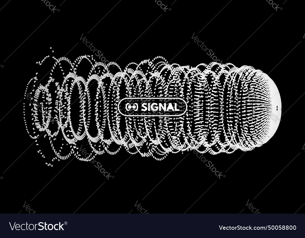 Array mit dynamischen Partikeln 3d Technologie-Stil vector image Array mit dynamischen Partikeln 3d Technologie-Stil