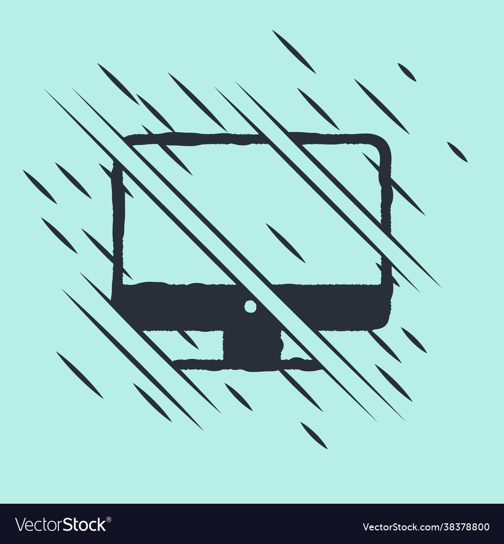 Black computer monitor screen icon isolated Vector Image Black computer monitor screen icon isolated