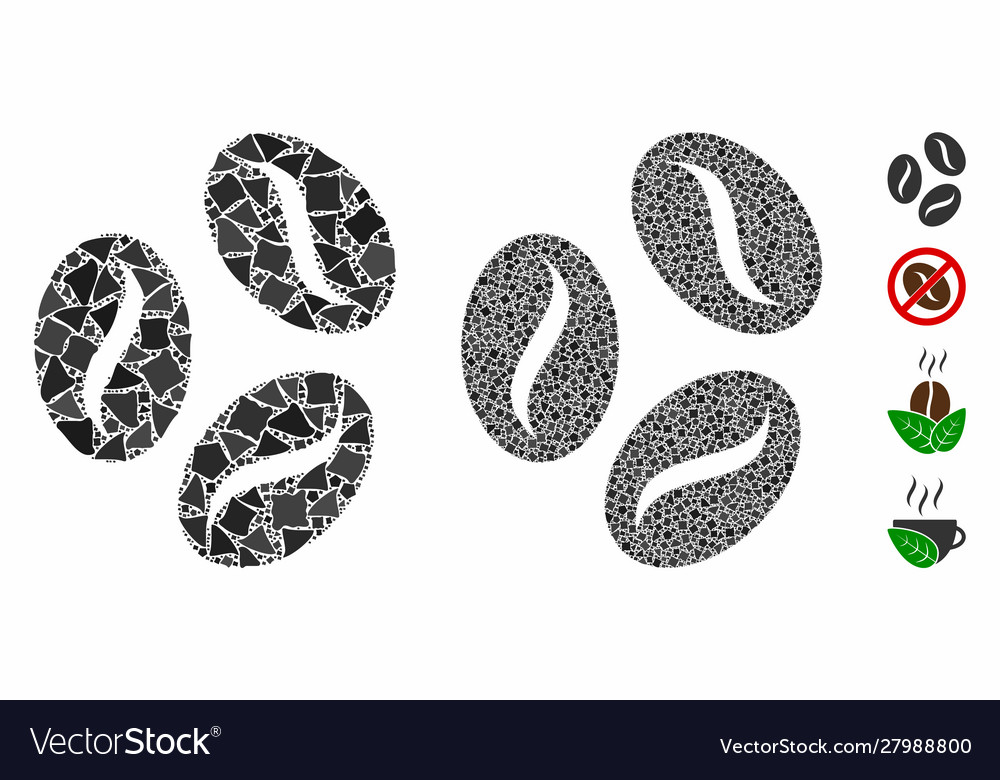 Cocoa beans composition icon trembly elements Vector Image Cocoa beans composition icon trembly elements
