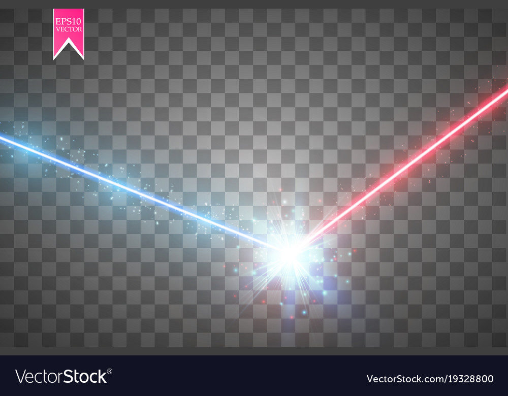 Collision of two forces with red and blue light