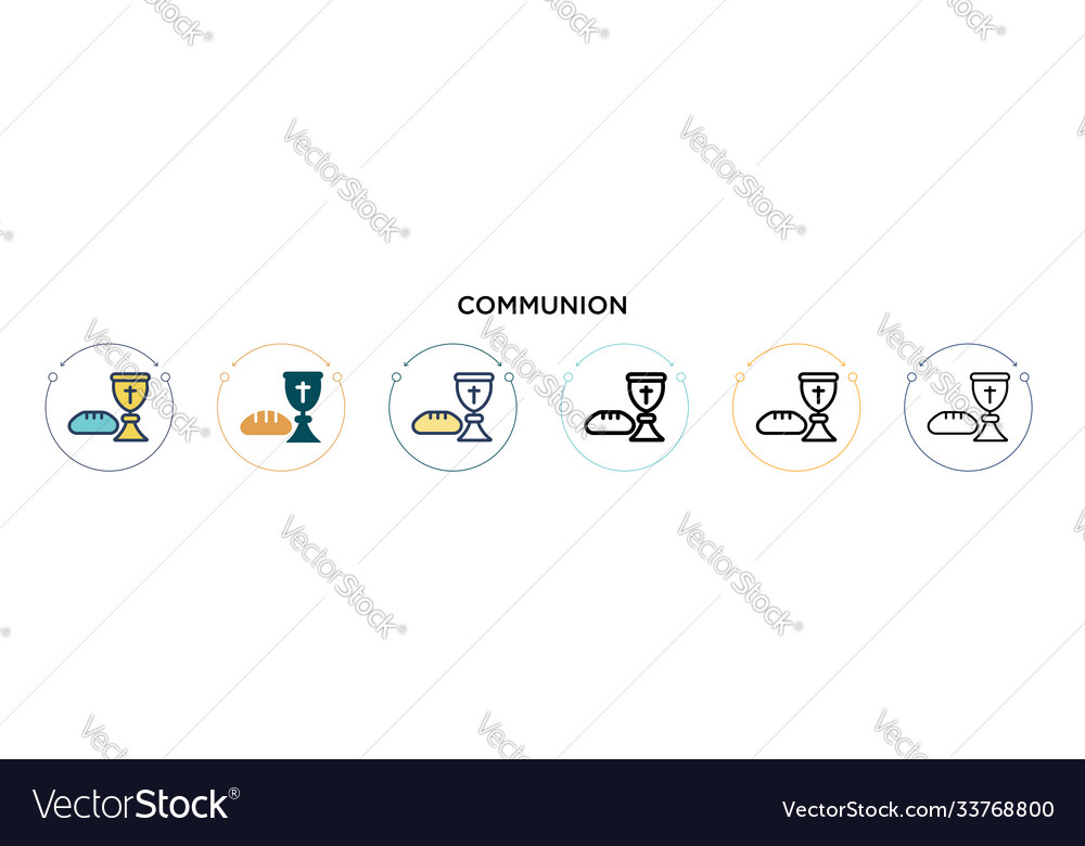Communion icon in filled thin line outline