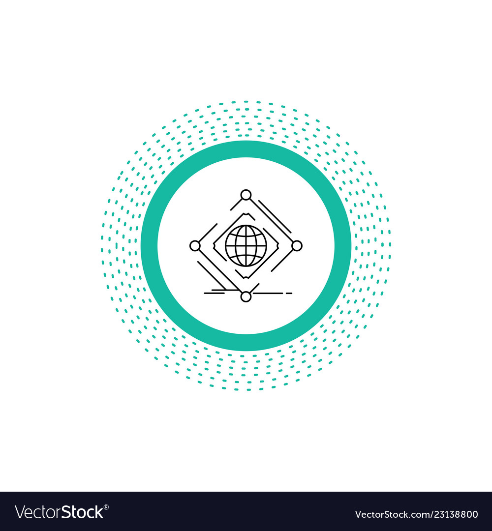 Complex global internet net web line icon isolated vector image Complex global internet net web line icon isolated