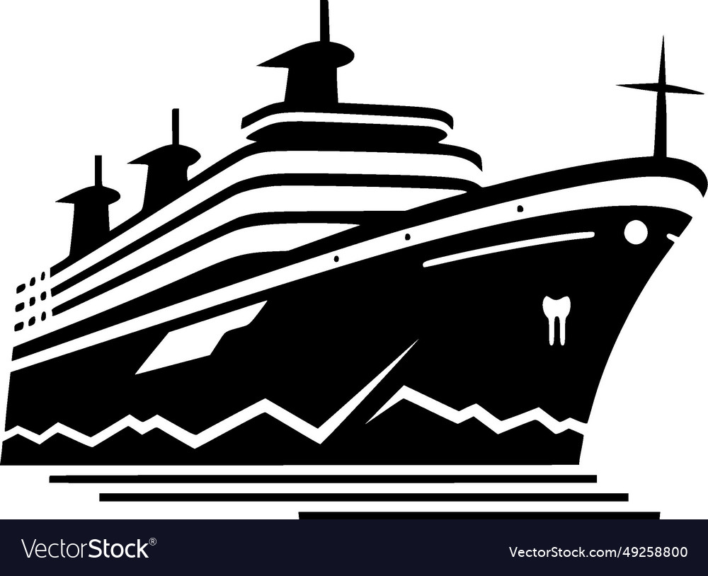 Cruise - black and white Royalty Free Vector Image