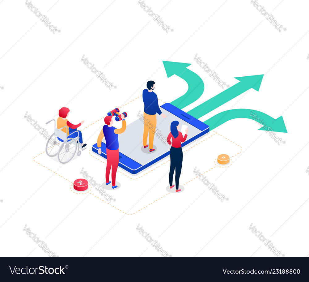 Decision making - modern colorful isometric Vector Image