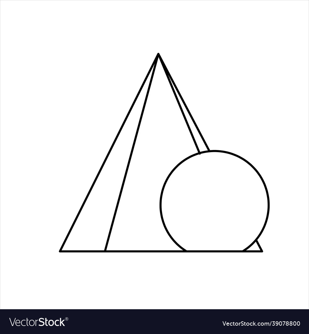 Design sketch of a circle and triangle Vector Image Design sketch of a circle and triangle