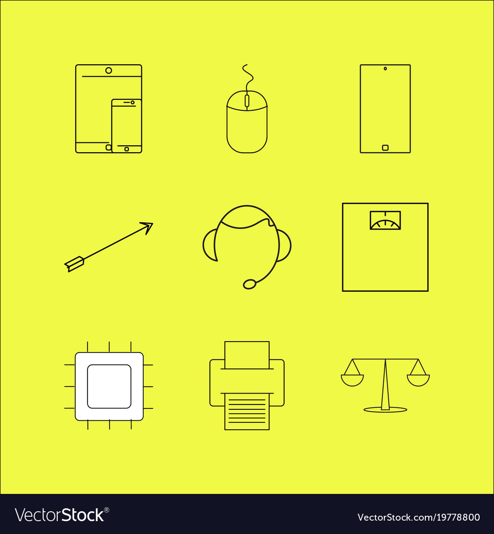 Devices linear icon set simple outline icons