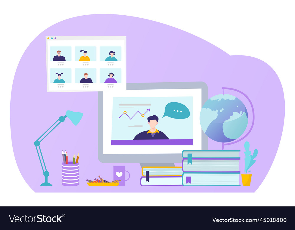 Distance learning online Royalty Free Vector Image