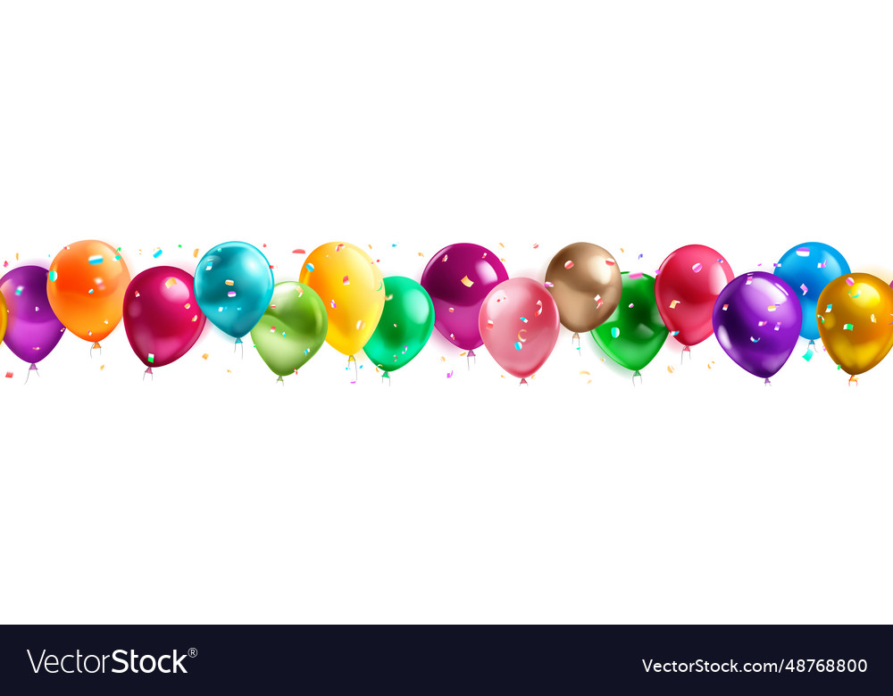 Festive Birthday Banner With Balloons Royalty Free Vector