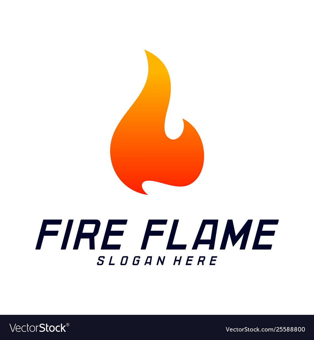 Fire flame logo design template icon symbol Vector Image