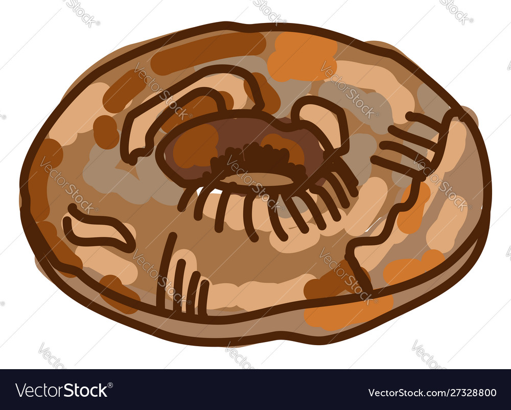 Glazed donut on white background