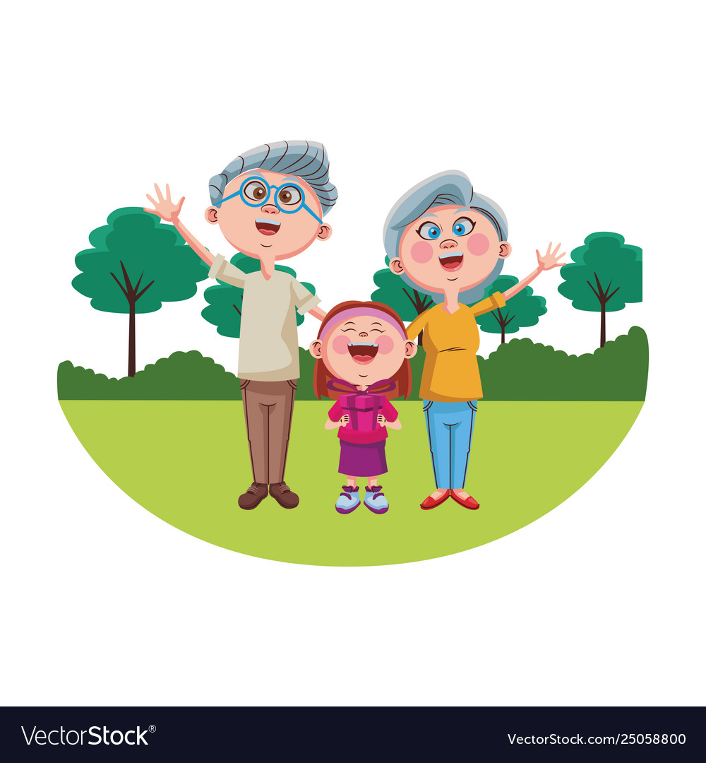 Grandparents and grandchildrens Royalty Free Vector Image