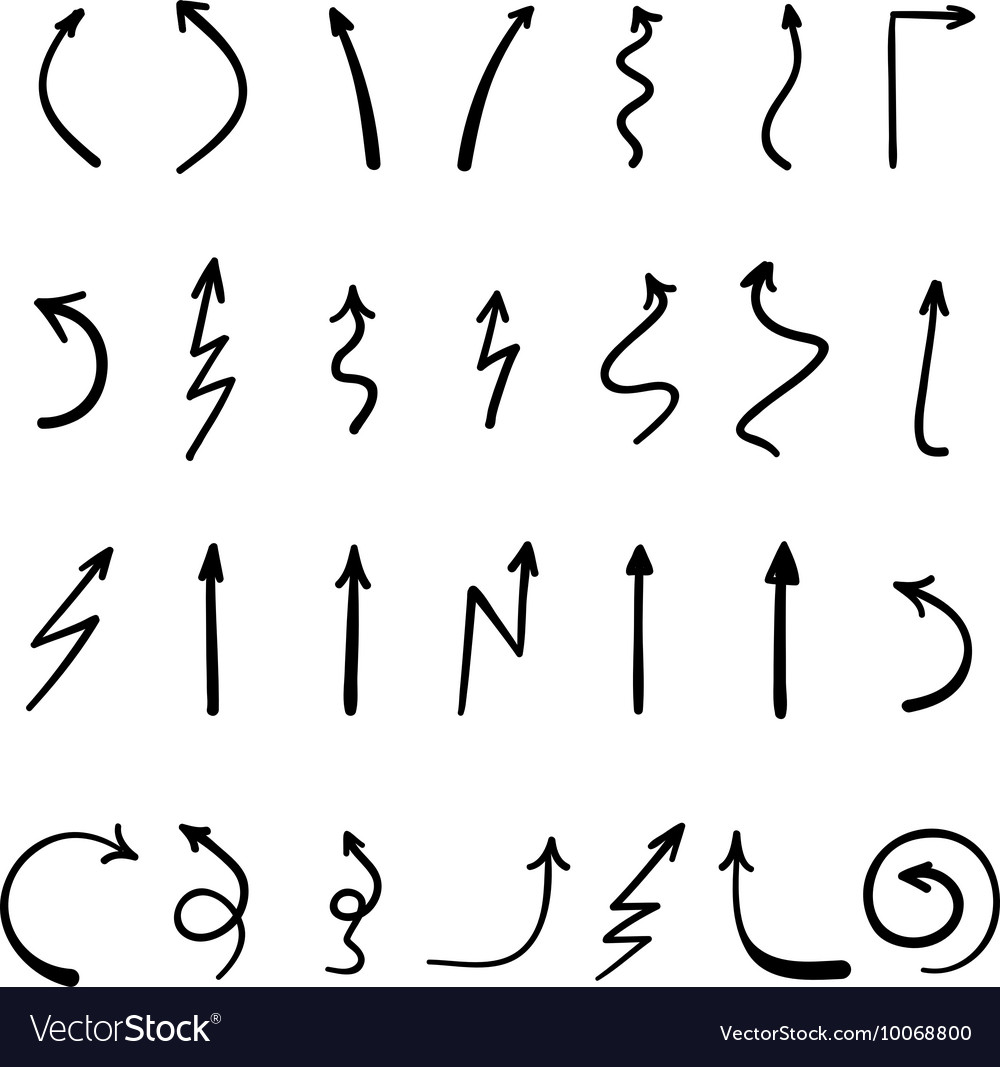 Hand-Drawn Arrow Sketch Set