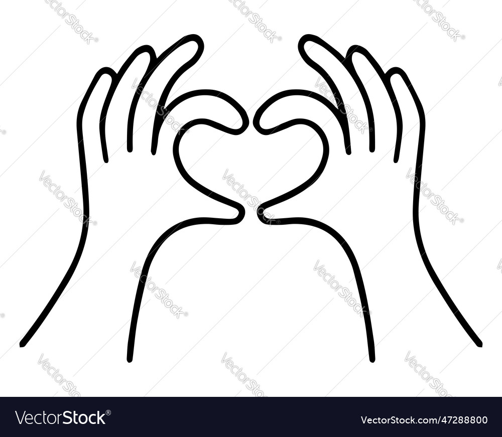 Hands making or formatting a heart symbol icon i Vector Image