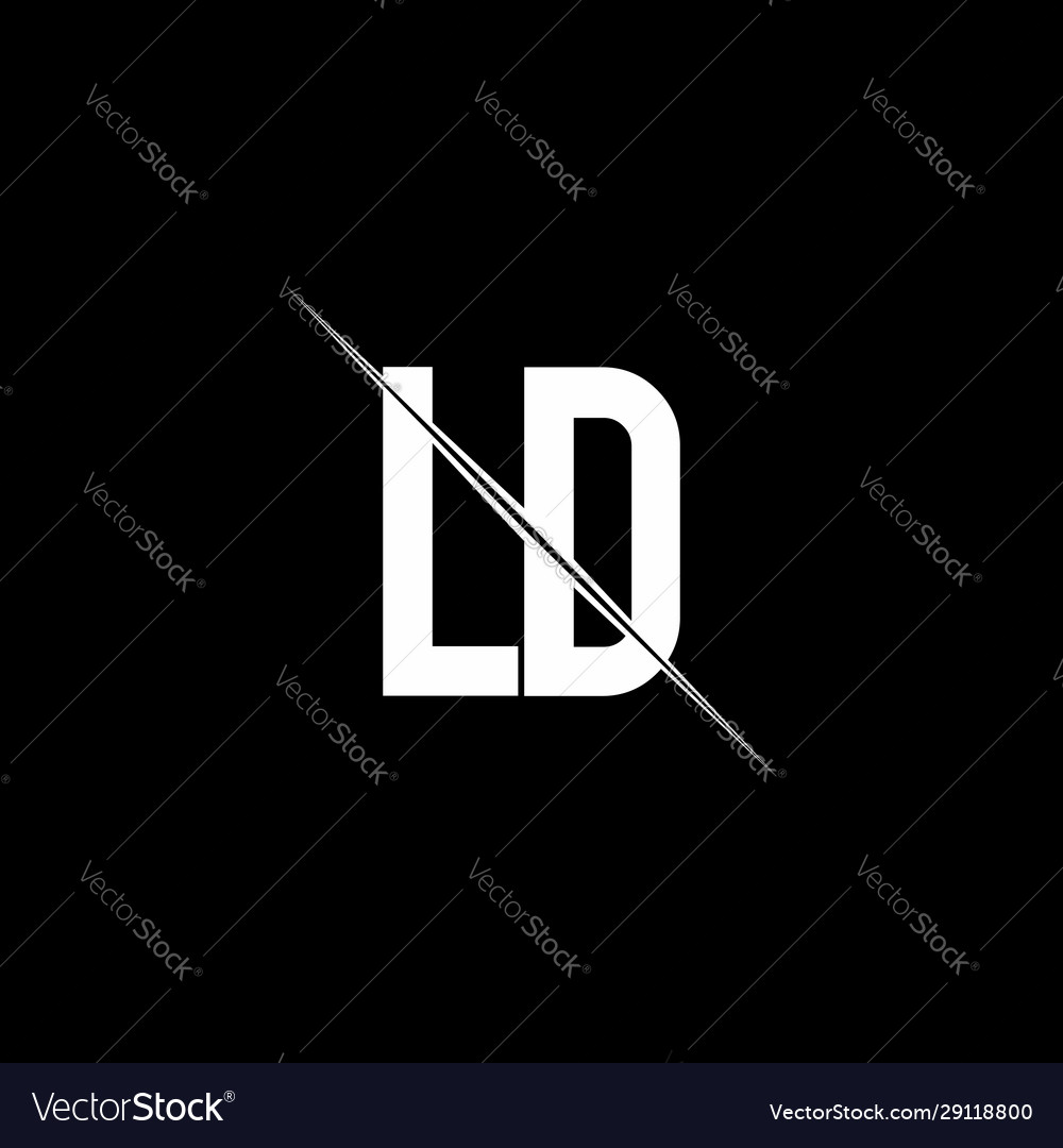 Ld logo monogram with slash style design template