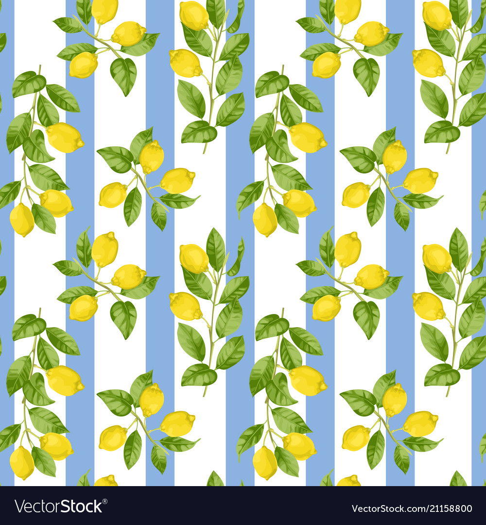 Lemon Striped Watercolor Pattern