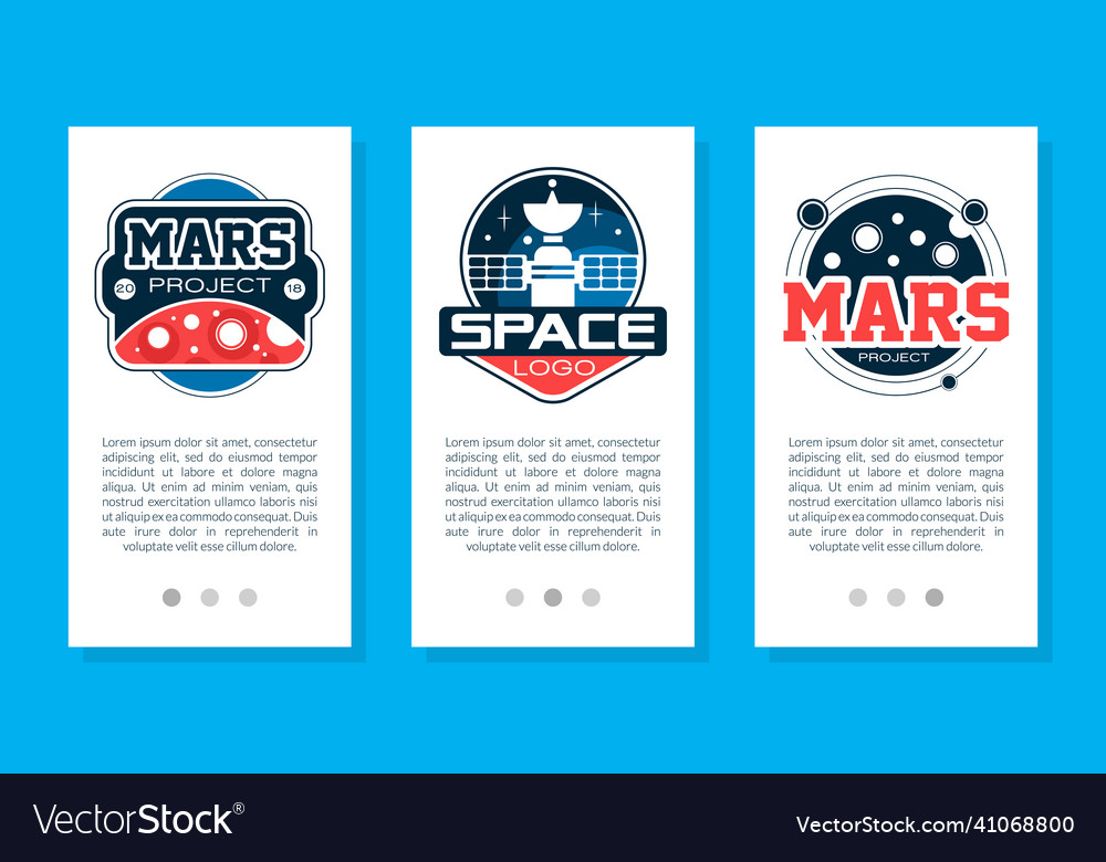 Mars and space project vertical web banner vector image Mars and space project vertical web banner