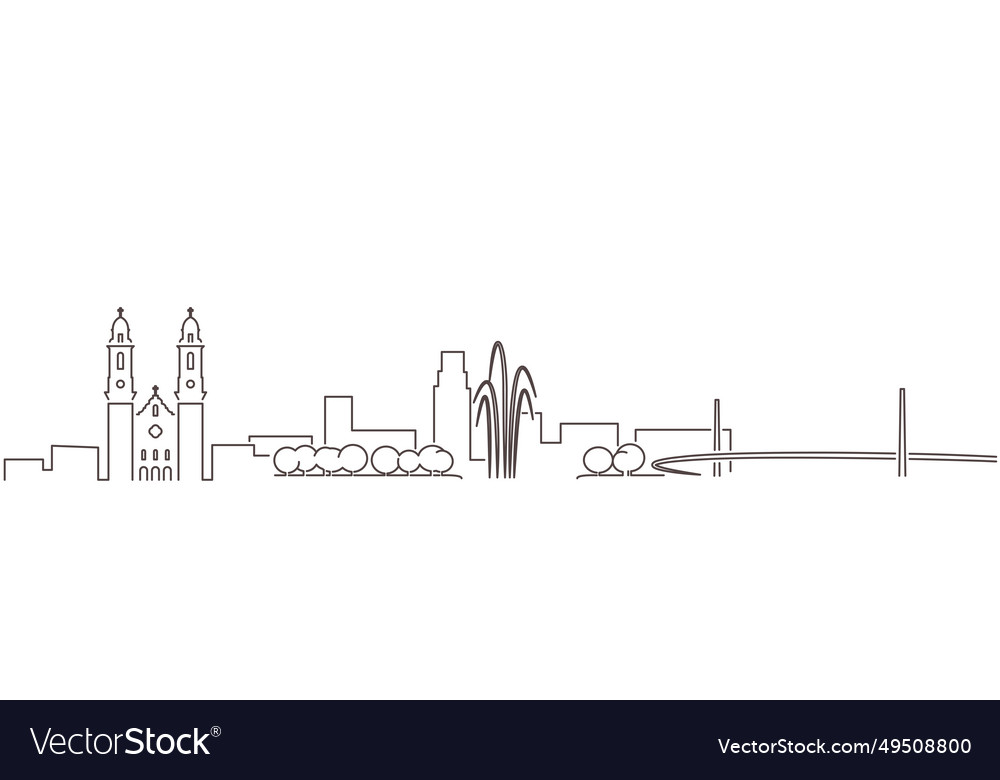 Omaha Dark Line Simple Minimalist Skyline Vector Image