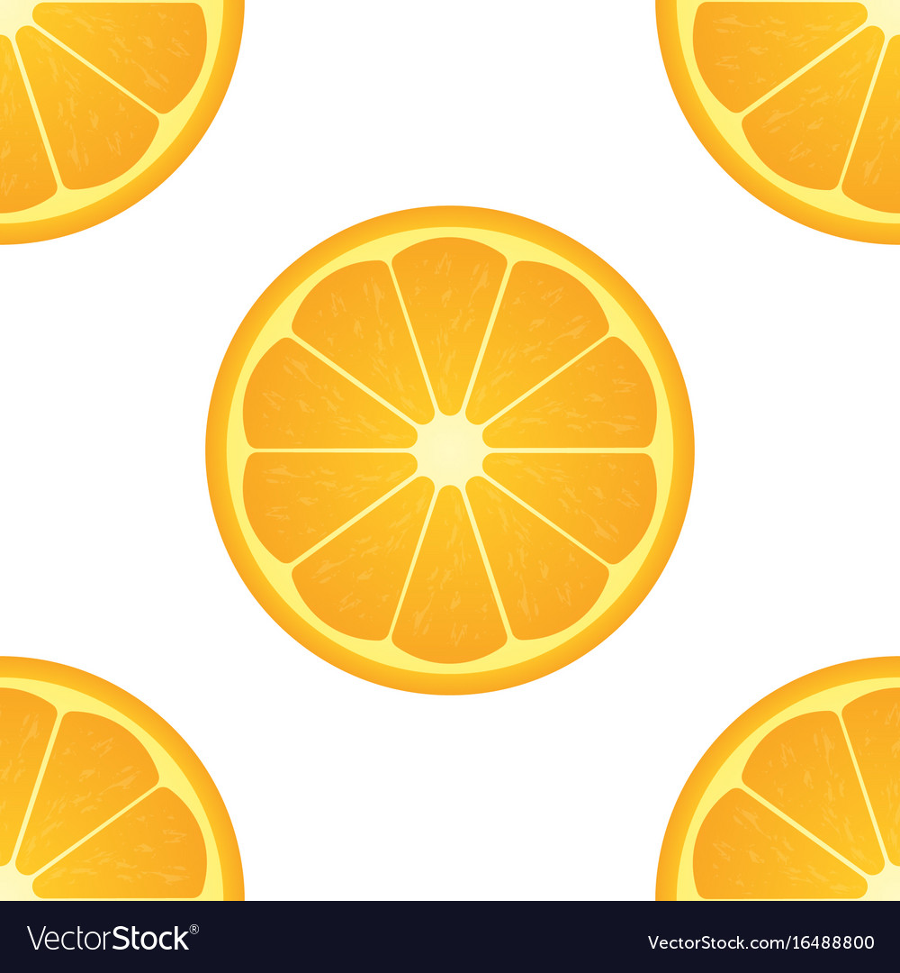 Orange citrus fruit healthy vegan food seamless Vector Image