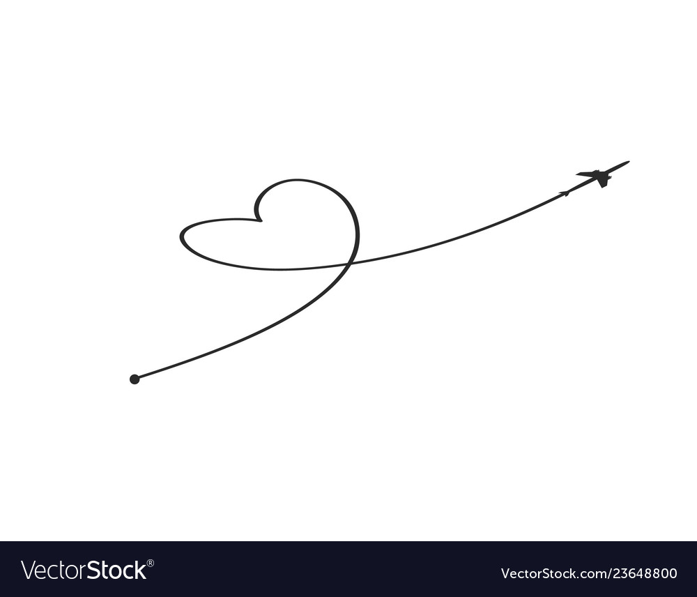 Plane and its track in the shape of a heart