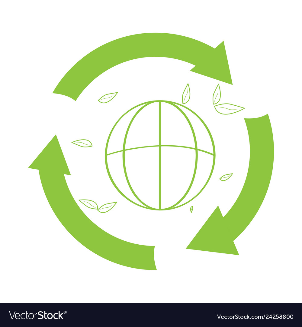 Recycling symbol around the world web icon