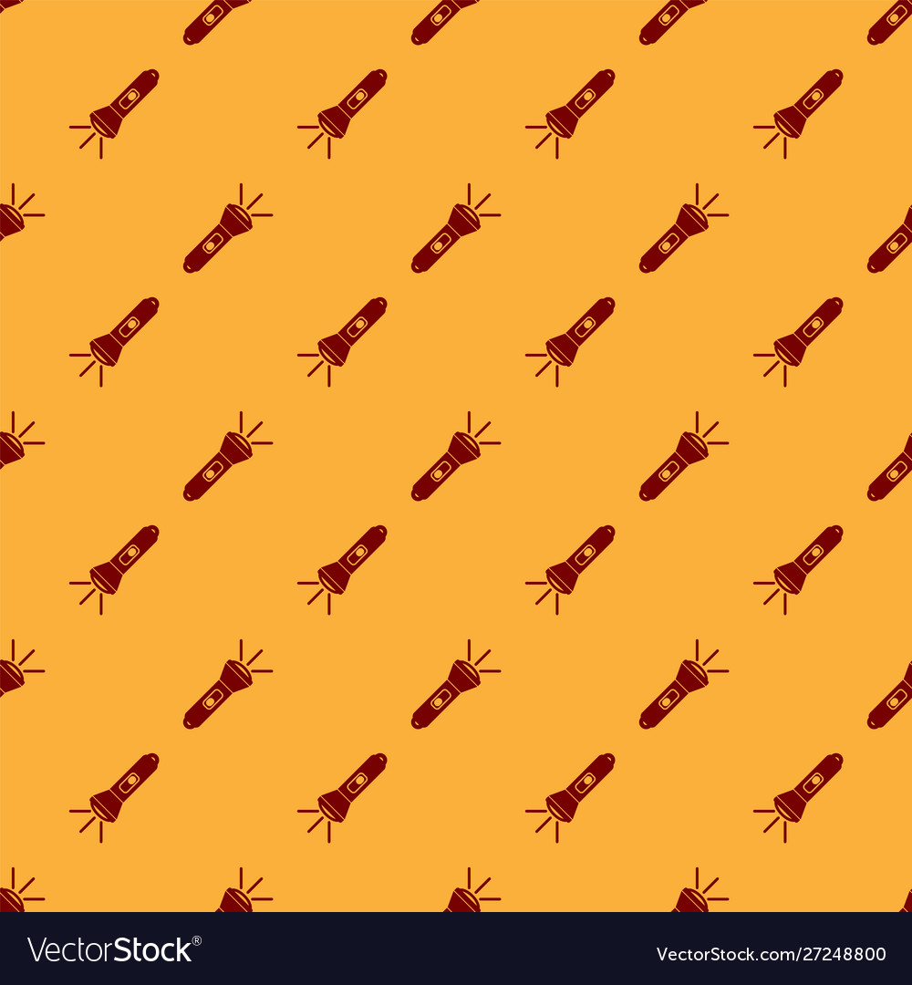 Red flashlight icon isolated seamless pattern vector image Red flashlight icon isolated seamless pattern