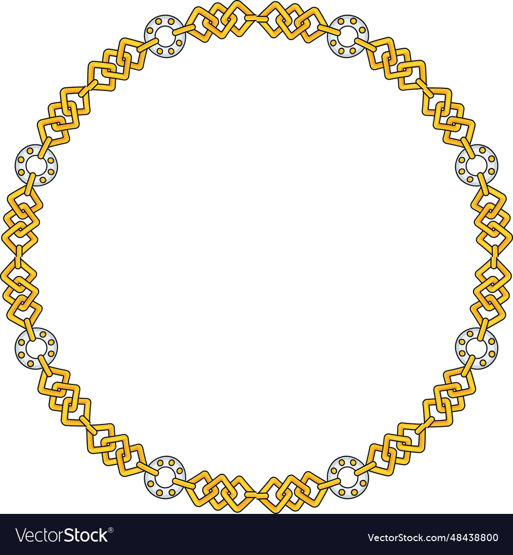 Round chain frame circle chains border boho vector image Round chain frame circle chains border boho