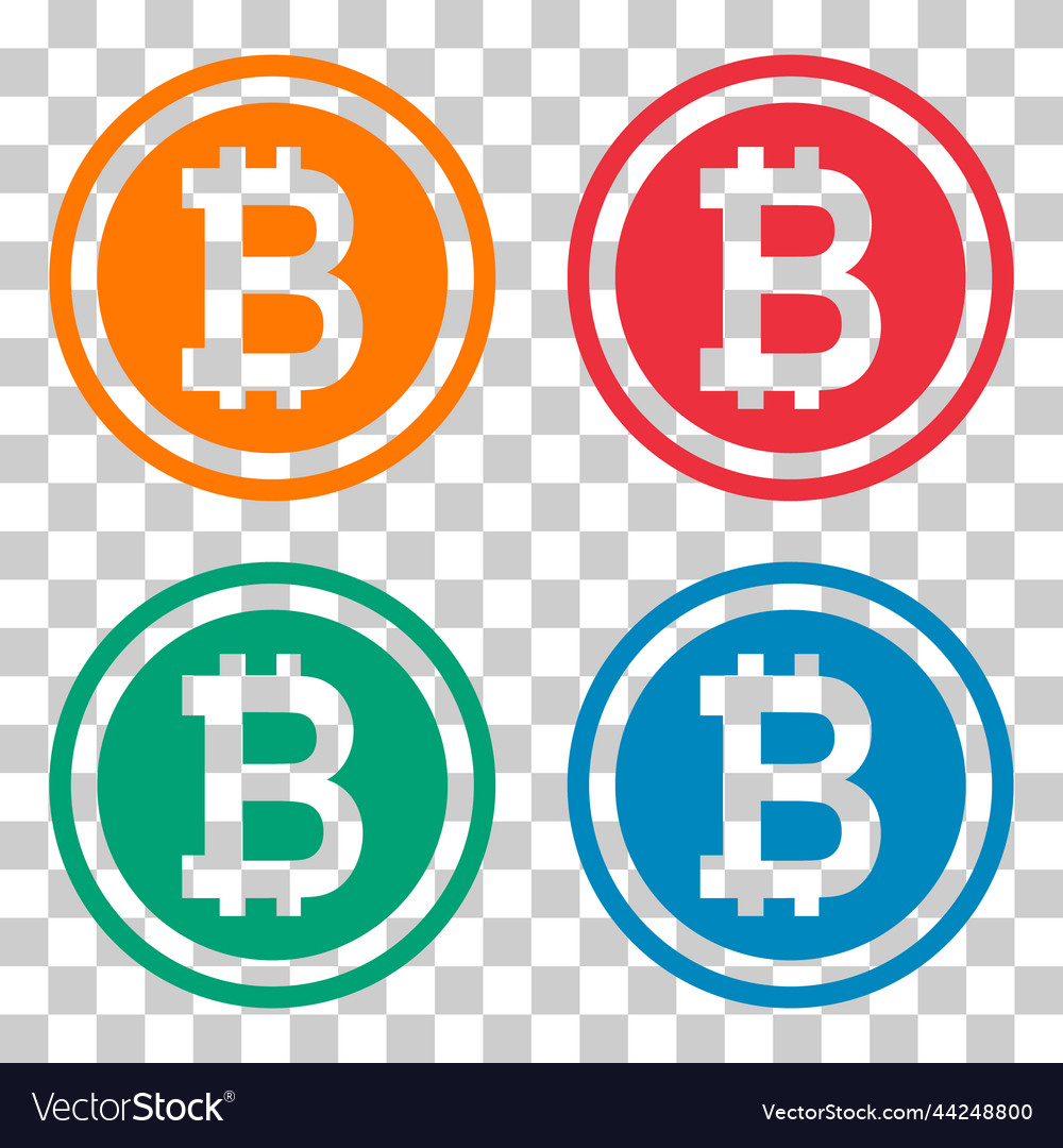 Set of bitcoin web coin internet electronic