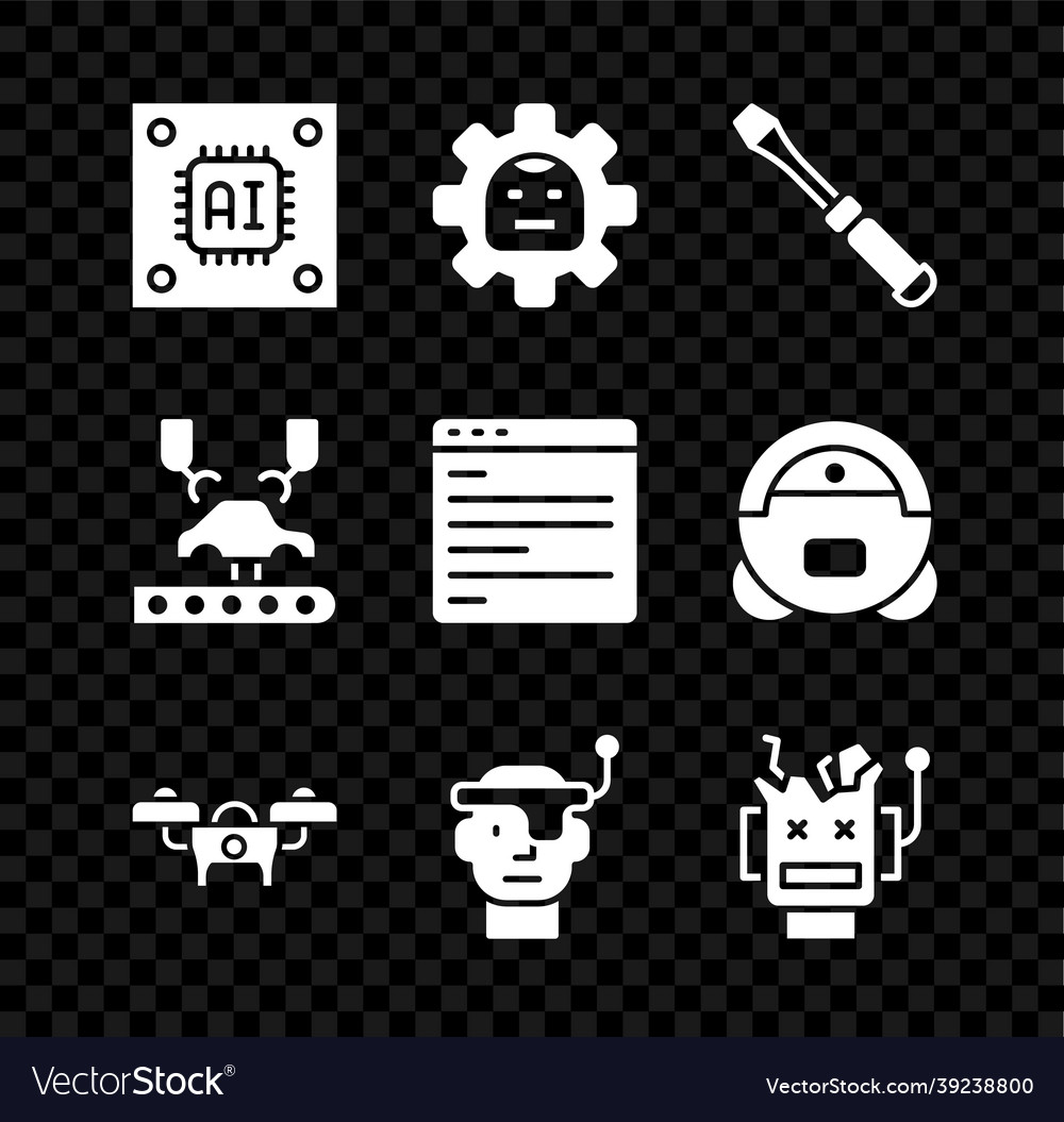 Set processor with microcircuits cpu robot