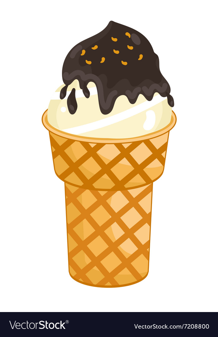 Single ice cream cone Royalty Free Vector Image