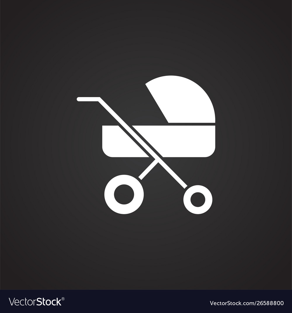 Stroller icon on background for graphic and web Vector Image Stroller icon on background for graphic and web