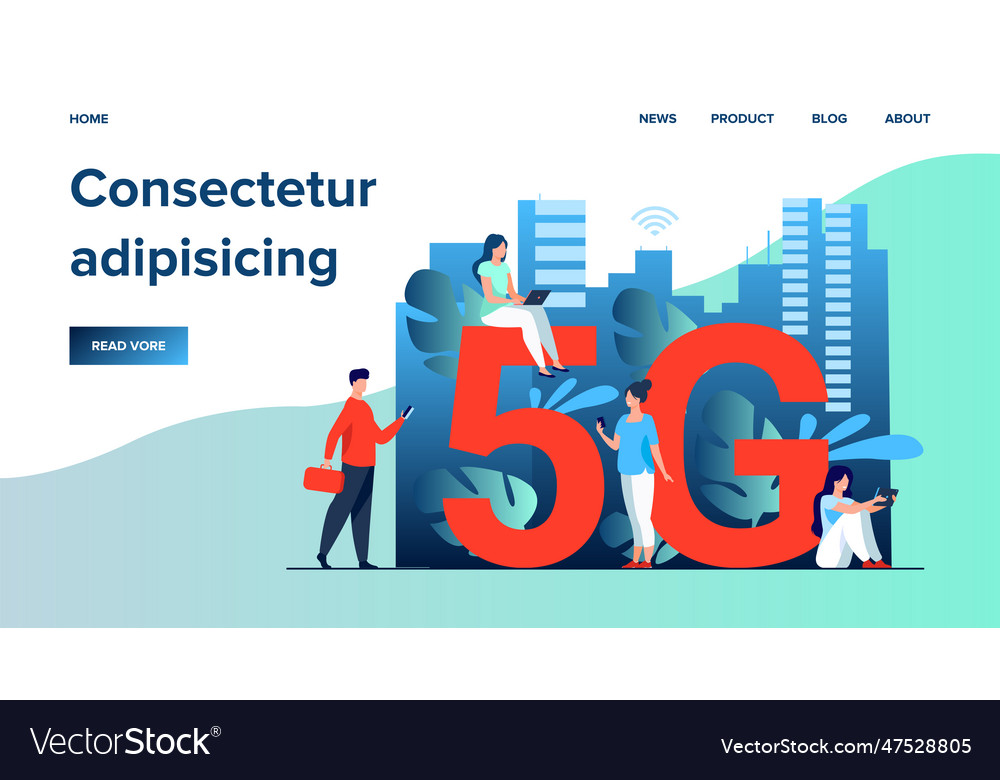 5g networks and telecom concept vector image 5g networks and telecom concept