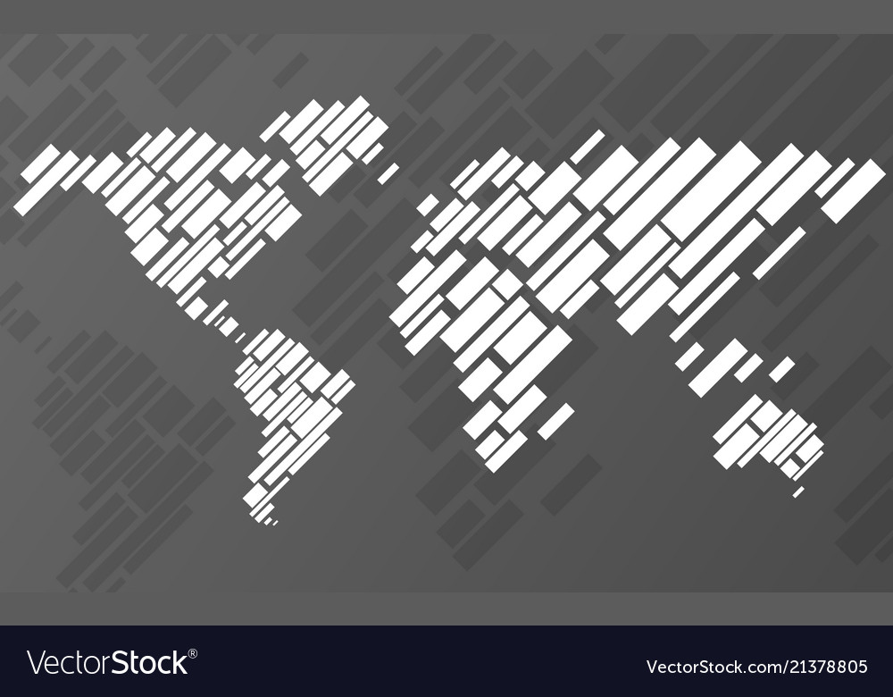 Abstract world map with lines stripes