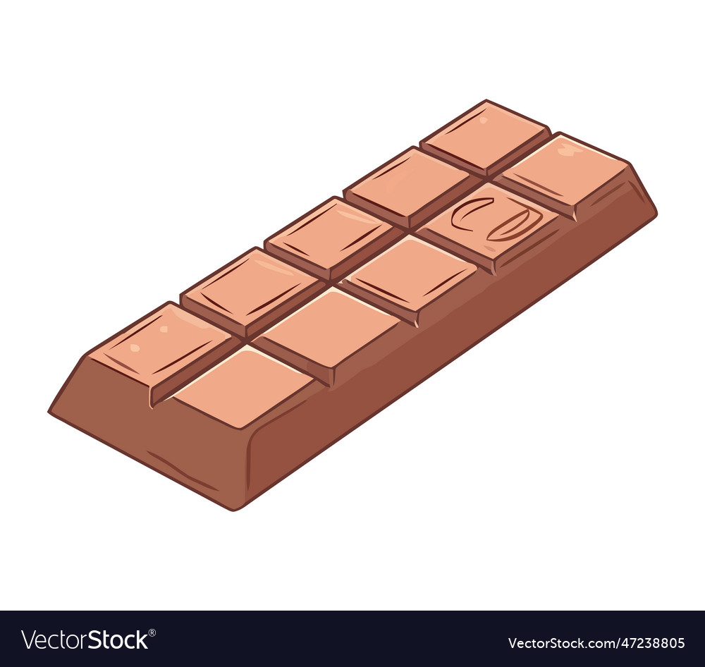 Chocolate bar of unhealthy eating snack Royalty Free Vector